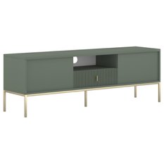 Szafka rtv Maggiore 154 cm zielony do salonu smoke green złoty - Miniaturka zdjęcia nr 1