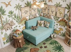 Łóżko dziecięce Viluś 106x75x80 sofa narożnik jednoosobowy do pokoju z funkcją spania i przechowywania dla dzieci miętowy - Miniaturka zdjęcia nr 2