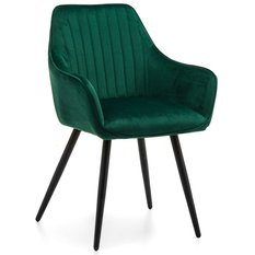 Krzesło PASSO zielone tapicerowane welurem pikowane do jadalni lub salonu 