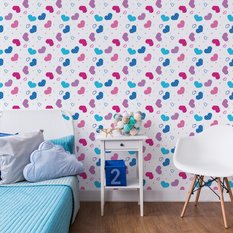 Tapeta Dla Dziewczynki Kolorowe SERDUSZKA Kropki 53x1000  - Miniaturka zdjęcia nr 4