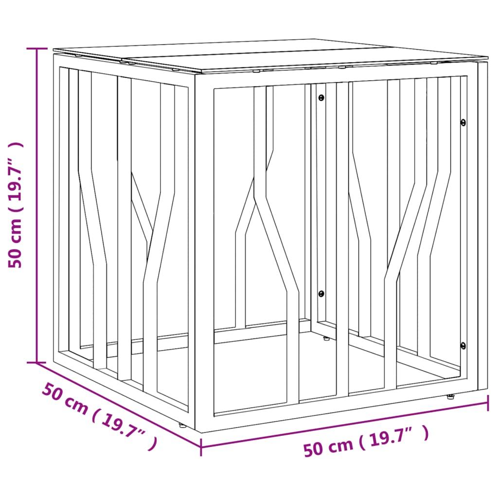 Stolik kawowy 50x50x50 cm do jadalni salonu stal nierdzewna szkło złoty nr. 6