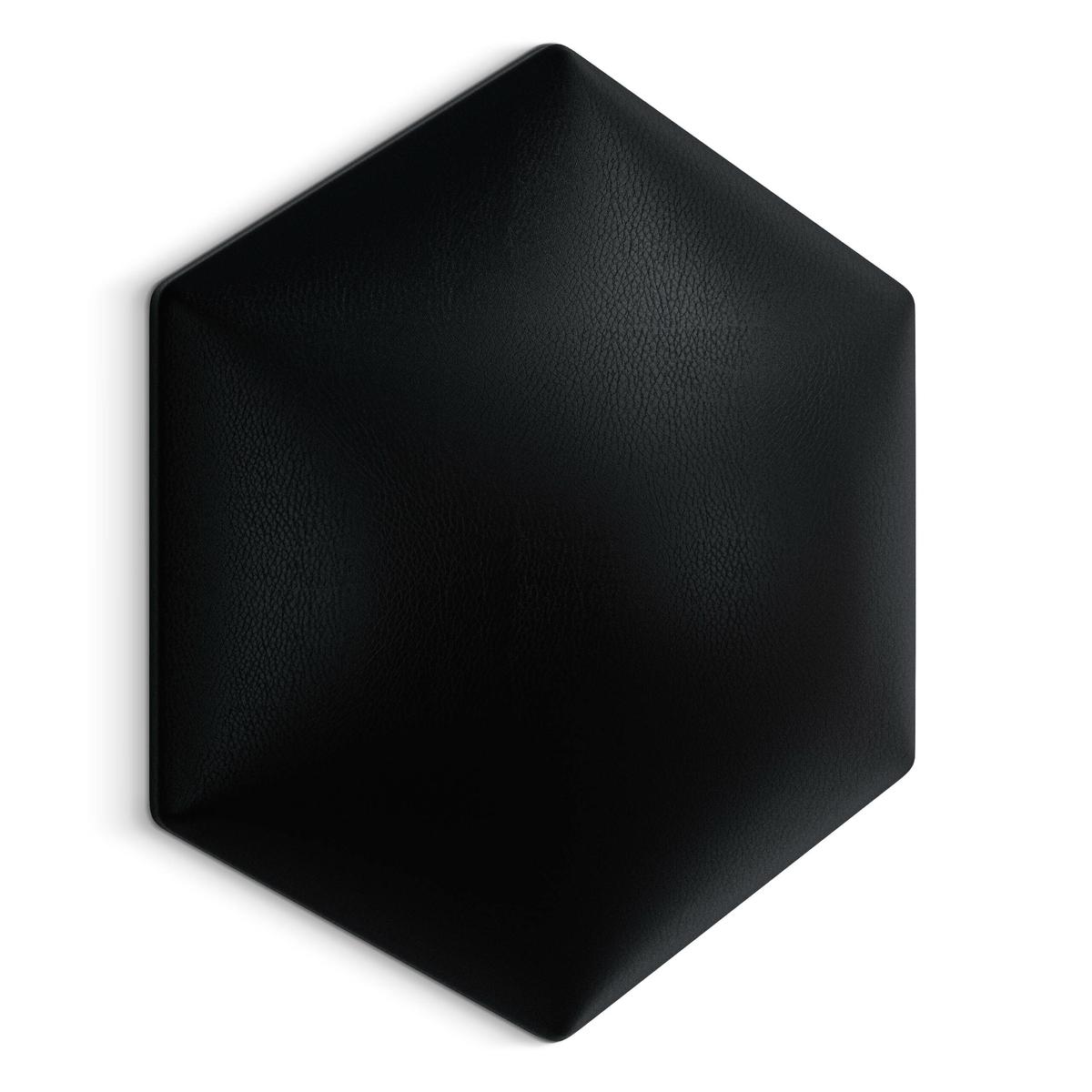 Panele tapicerowane 26x30 cm na ścianę hexagon czarny 