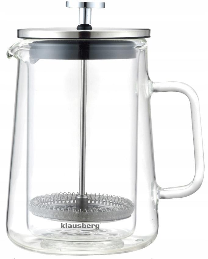 Szklany ZAPARZACZ TŁOKOWY Do HERBATY Ziół KAWY French Press 600ml 7685