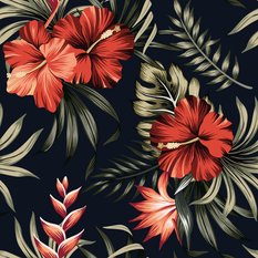 Tapeta Ścienna KWIATY Hibiskusa Liście Tropikalne  - Miniaturka zdjęcia nr 4