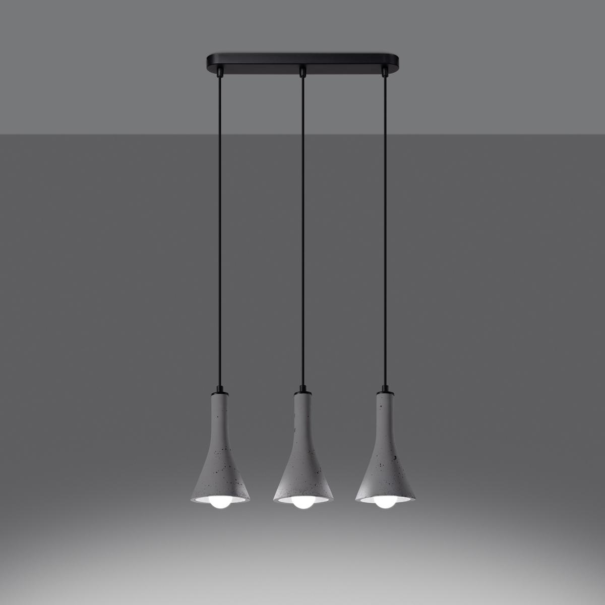 Lampa wisząca REA 3L beton 110x12x46cm nowoczesna E14 do salonu nr. 3