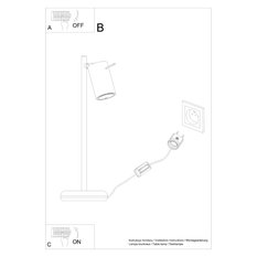 Lampa biurkowa RING 43x19.5x14.5 cm nowoczesna lampka na biurko GU10 czarna do biura pokoju - Miniaturka zdjęcia nr 5