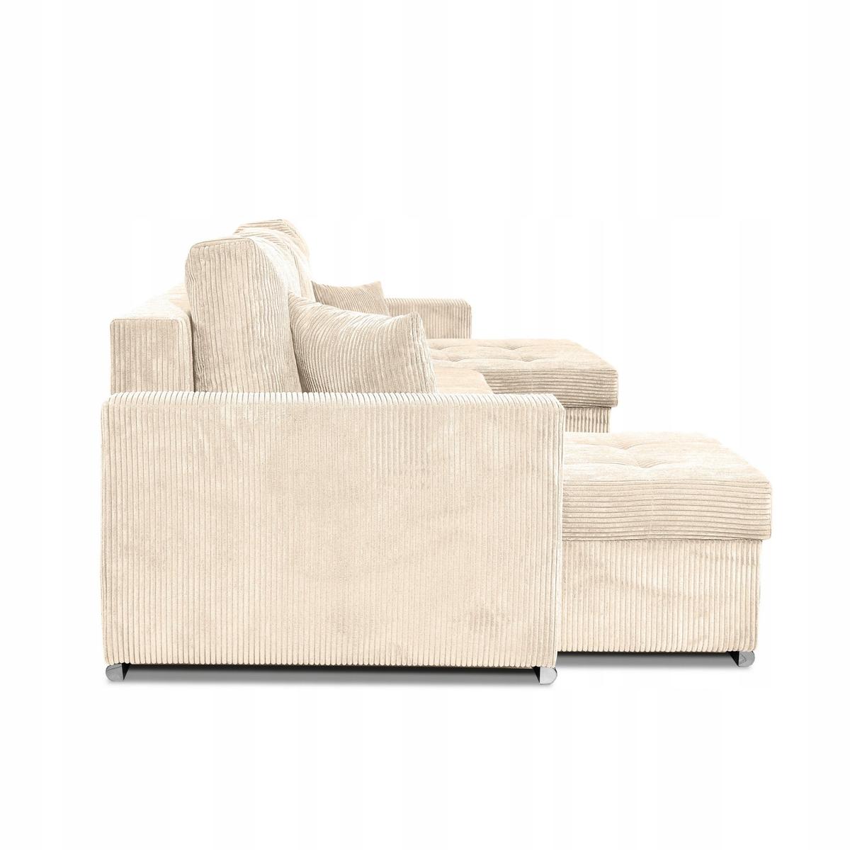 Narożnik Bonito BIG 296x74x104 cm kształt U z funkcją spania i przechowywania Anafi sztruks beżowy nr. 3