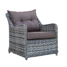 Elegancki fotel DIVINO 72x85x80 cm z technorattanu na ogród taras szary
