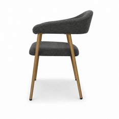 Zestaw 6 krzeseł tapicerowanych do jadalni VANO stelaż kolor dąb, tkanina szenil szary - Miniaturka zdjęcia nr 5