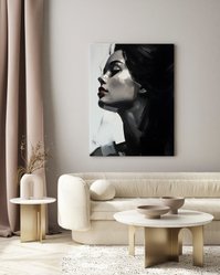 Obraz Na Ścianę Nowoczesny Kobiecy PORTRET Abstrakcja Czerwone Usta 80x120cm - Miniaturka zdjęcia nr 5