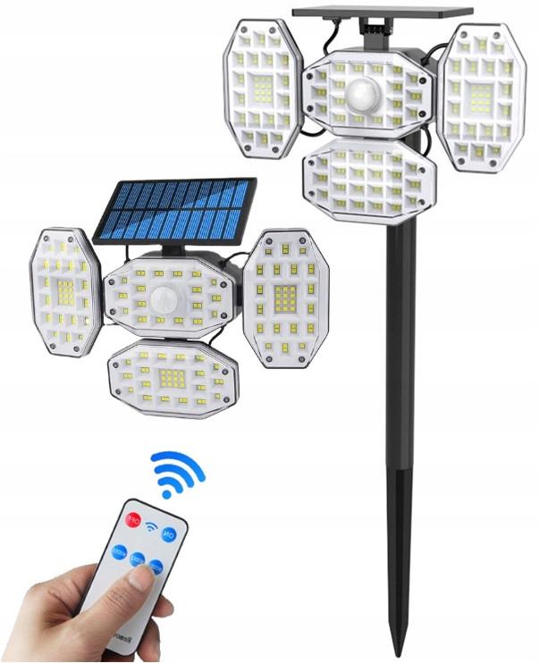 Lampa solarna LED słupek czujnik ruchu i zmierzchu 