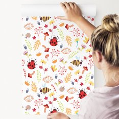 Tapeta Do Pokoju Dzieci BIEDRONKI Pszczółki Liście 53x1000  - Miniaturka zdjęcia nr 8