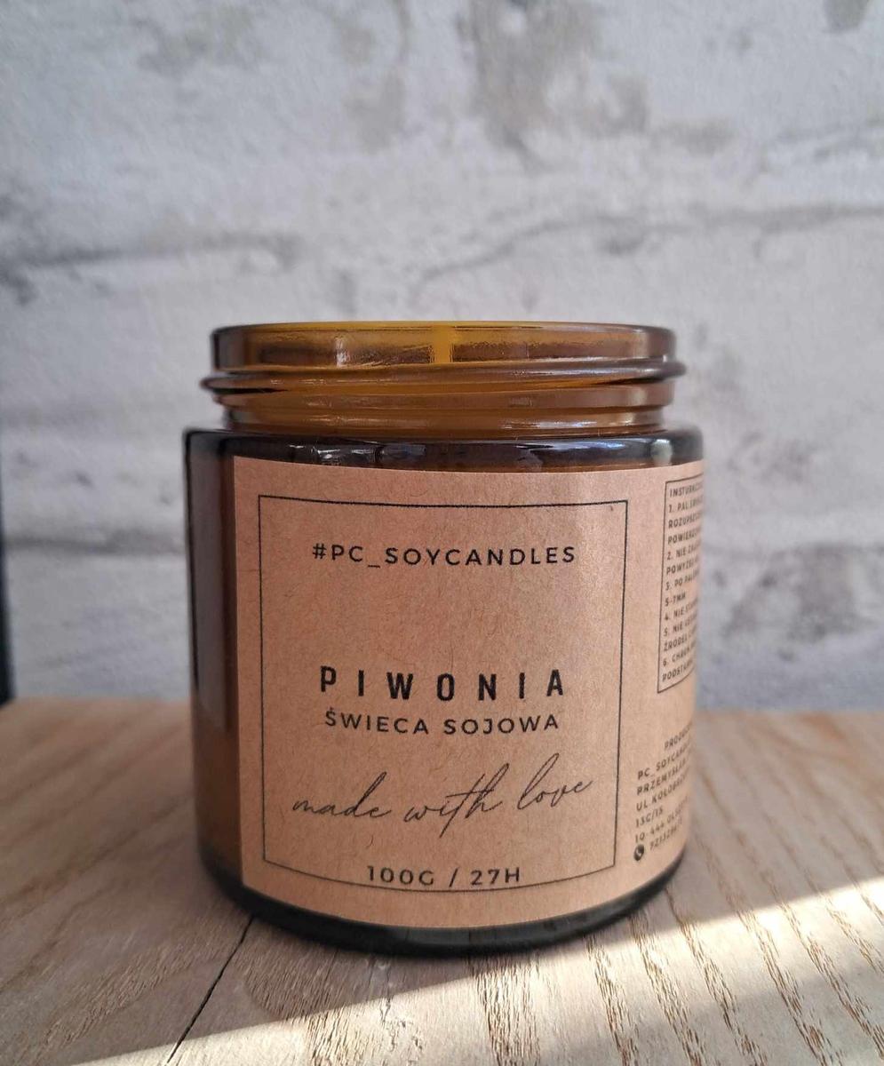 Świeca Sojowa Zapachowa Piwonia 120ml 27h nr. 1