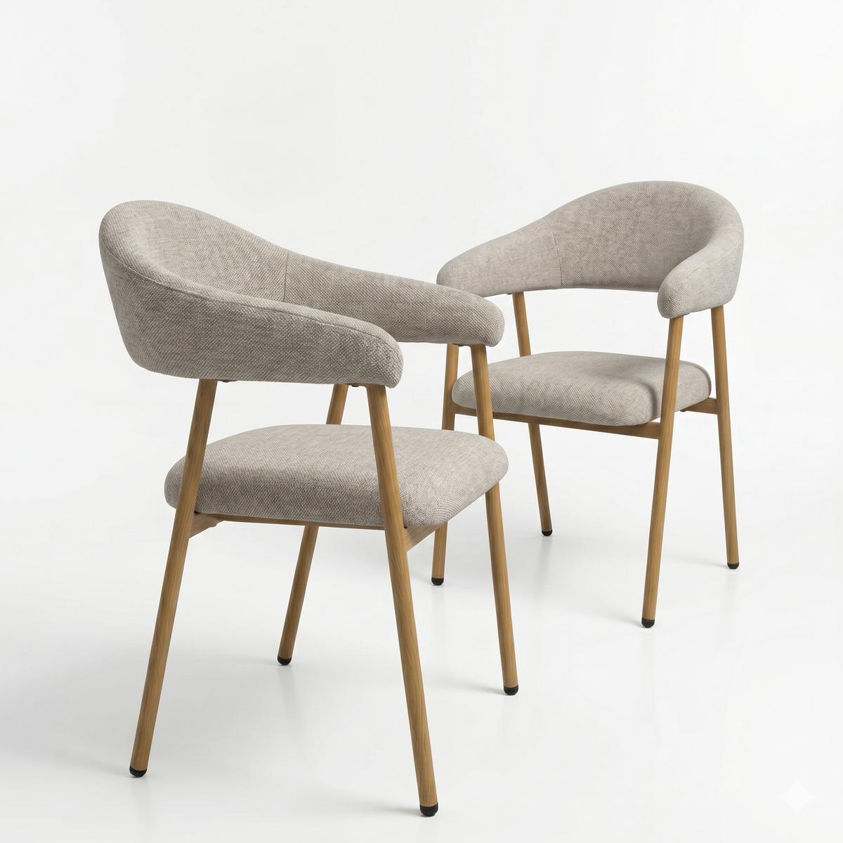 2x krzesło tapicerowane do jadalni VANO stelaż kolor dąb, tkanina szenil jasny beż cena za jedną sztukę 220 zł