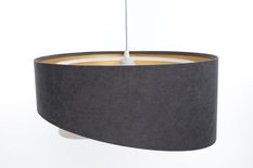 Lampa 45 cm do sypialni salonu wisząca asymetryczna grafit-biała-złota - Miniaturka zdjęcia nr 5