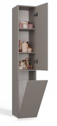 Szafka łazienkowa NEL IV 174x31x30 cm z drzwiami i koszem do łazienki glina - Miniaturka zdjęcia nr 5