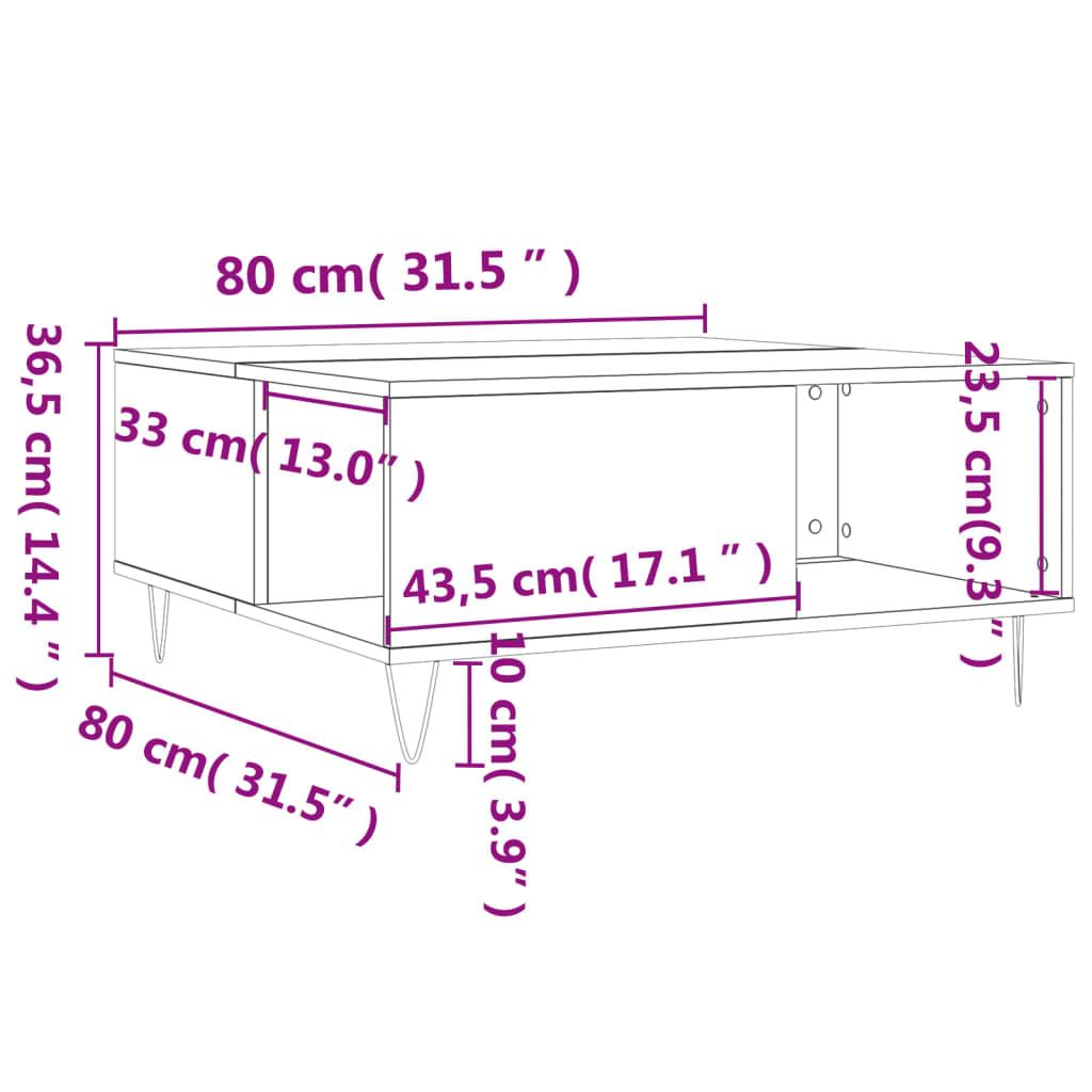 Stolik kawowy 80x80x36,5 cm z przestronnymi półkami czarny do salonu nr. 9