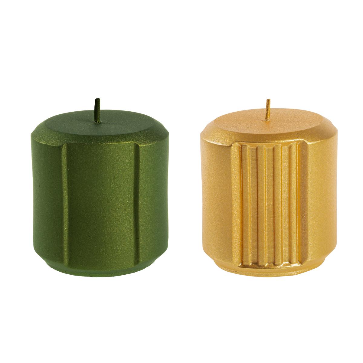 Świeca Rolls set of 2 Dark Green + Classic Gold nr. 2