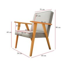 Fotel LISEK do salonu biura PRL żółty 59x80x60 cm  - Miniaturka zdjęcia nr 8