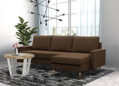 Narożnik Blank 223 cm z funkcją spania do salonu brązowy - Miniaturka zdjęcia nr 3