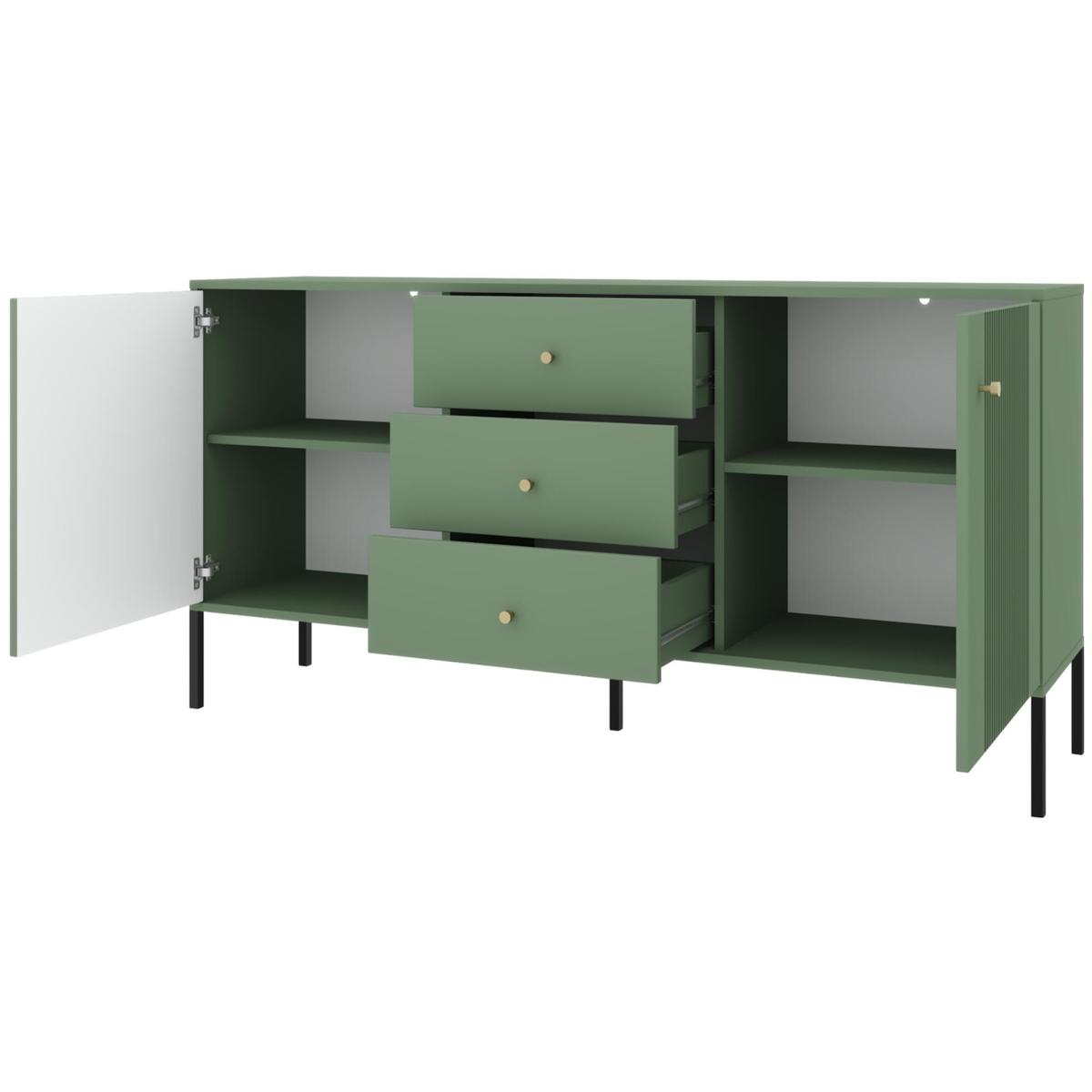 Komoda Iseo 154 cm do salonu sypialni zielony smoke green czarny nr. 4