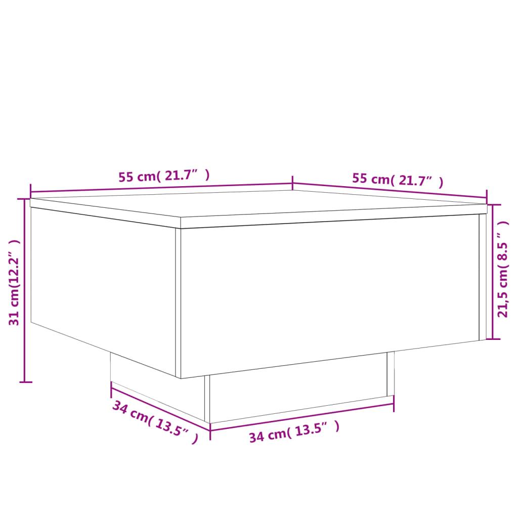 Stolik kawowy 55x55x31 cm przydymiony dąb elegancki do salonu nr. 10