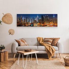 Obraz Ścienny Do Biura NOWY YORK Nocna Panorama Miasto 145x45cm - Miniaturka zdjęcia nr 6