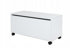 Skrzynia pojemnik kufer na kółkach 90x35x41 cm na zabawki do pokoju dziecięcego biała