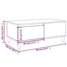 Stolik kawowy 90x50x36,5 cm z praktyczną szufladą dąb sonoma do salonu - Miniaturka zdjęcia nr 10