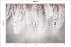 Fototapeta Ścienna LIŚCIE Palmowe Na Betonie Abstrakcja Natura 3D - Miniaturka zdjęcia nr 2