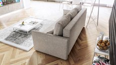 Kanapa Bianca 90x207x93 cm z funkcją spania do salonu rozkładana lambi brązowa - Miniaturka zdjęcia nr 4