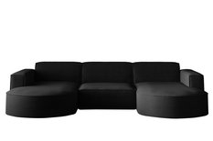 Sofa MODENA STUDIO 299x165x78 cm bez funkcji spania do salonu sztruksowa POSO czarny