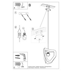 Lampa wisząca TRES czarna 130x33x33cm nowoczesna E27 do salonu - Miniaturka zdjęcia nr 5