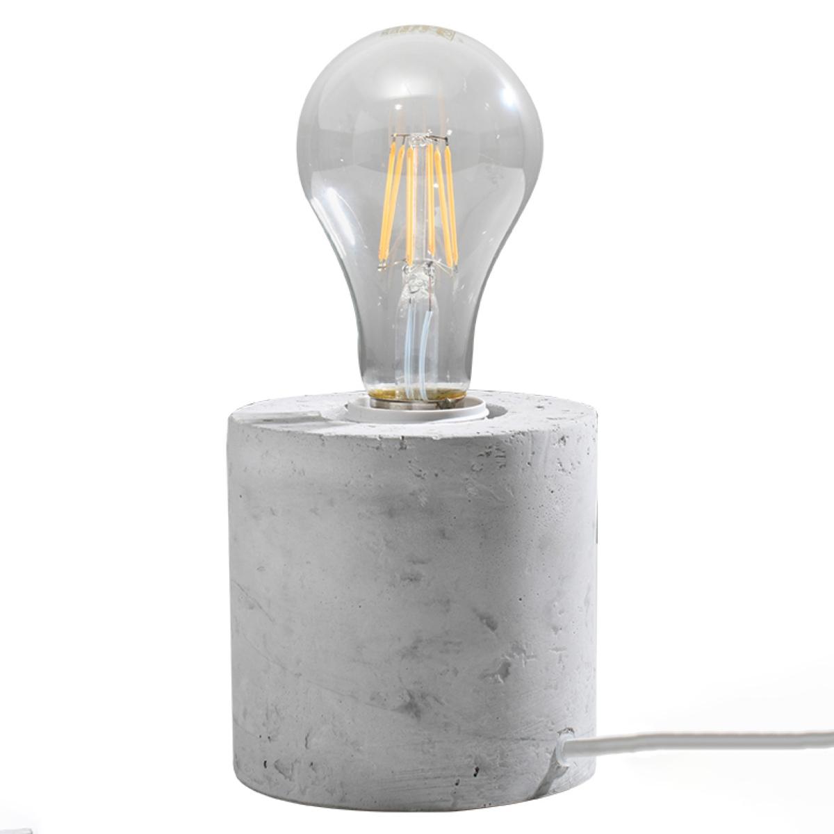 Lampa biurkowa SALGADO 10x10x10 cm nowoczesna lampka na biurko E27 beton szary do biura pokoju nr. 1