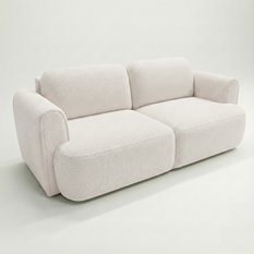 Kanapa rozkładana ITALY 253x110x71 cm trzyosobowa sofa z funkcją spania tkanina LOOP cream obrazek