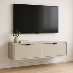 Szafka wisząca RTV AURA 140x33x30 cm do salonu kaszmir - Miniaturka zdjęcia nr 1