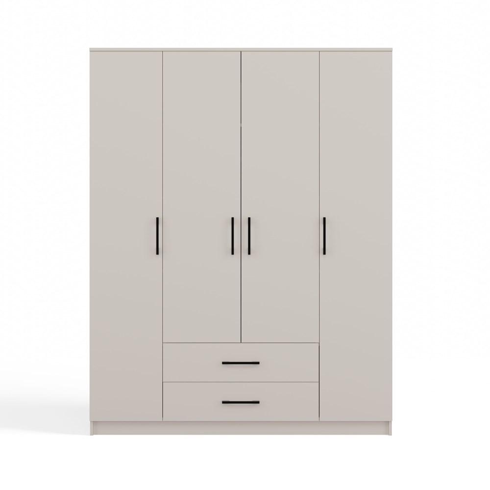 Szafa Romana 205x160x52 cm do salonu przedpokoju bez lustra 2 szuflady kaszmir beż nr. 9