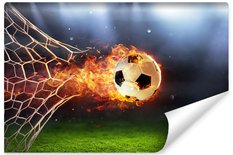 Fototapeta Ścienna PIŁKA NOŻNA Ogień Sport Dekoracja do Pokoju Chłopca - Miniaturka zdjęcia nr 1
