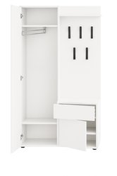 Garderoba do przedpokoju DUO 181x100x35 cm z lustrem wieszakami szafka na buty biały mat PRZEDSPRZEDAŻ - Miniaturka zdjęcia nr 4