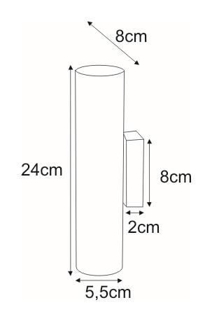 Kinkiet K-4439 DOPIK 5.5x24x8 cm do salonu lub pokoju czarny nr. 3