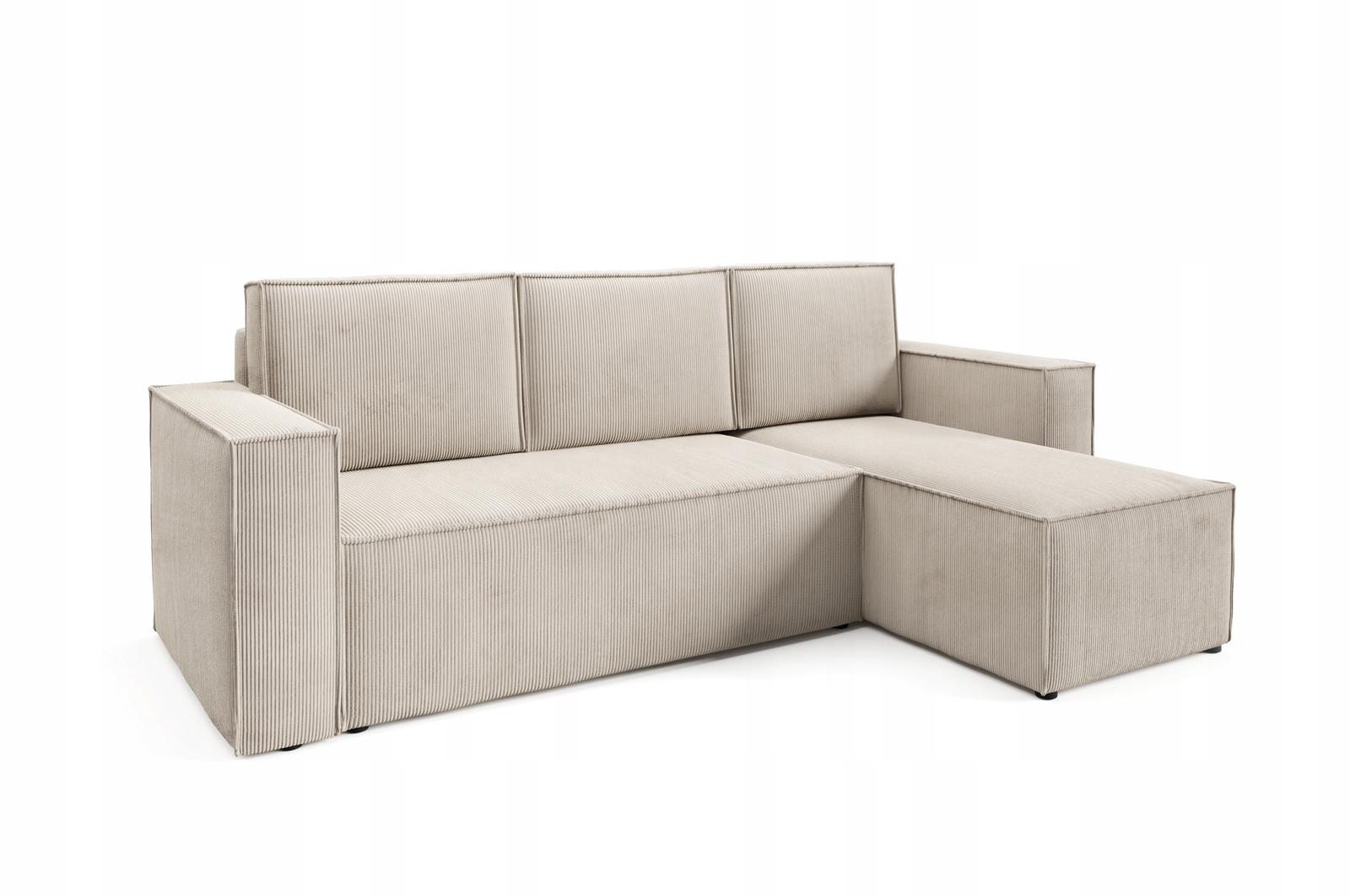 Narożnik CORDA 248x150x93 cm z funkcją spania automatem i pojemnikiem sztruks różowy do salonu nr. 11