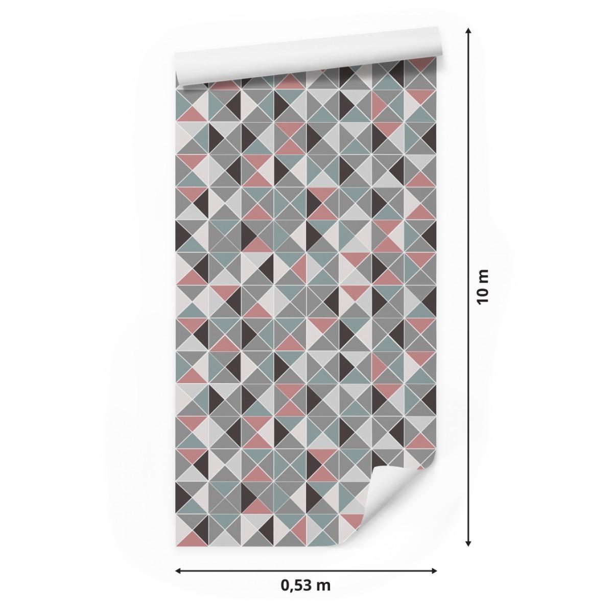 Tapeta Geometryczna Kolorowe TRÓJKĄTY Do Salonu 53x1000  nr. 2