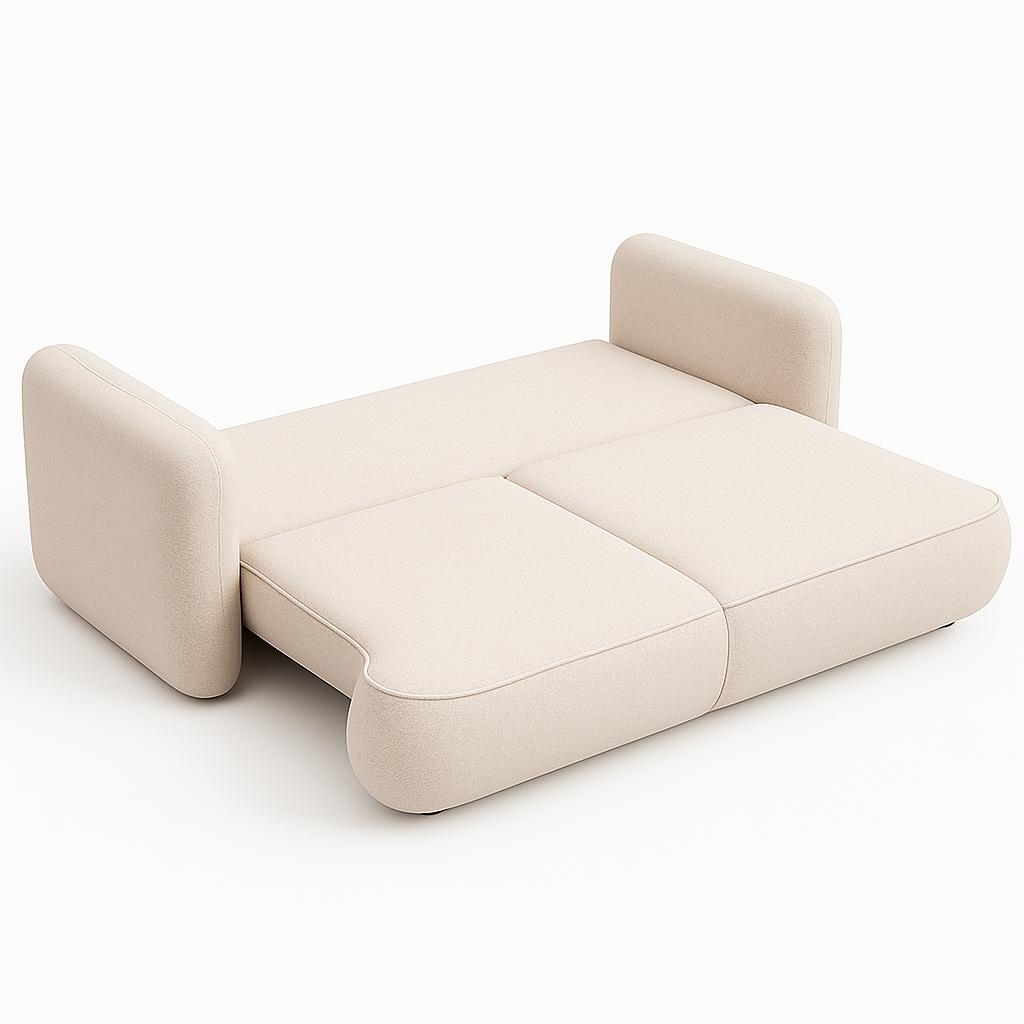 Kanapa rozkładana ITALY 253x110x71 cm sofa z funkcją spania tkanina Aragon beżowa nr. 2