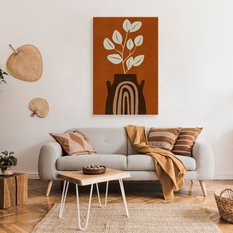 Obraz Do Salonu Liście Martwa Natura Abstrakcja Styl Boho 80x120cm - Miniaturka zdjęcia nr 3