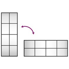 Lustro 30x80 cm do sypialni łazienki ścienne prostokątne żelazo czarne - Miniaturka zdjęcia nr 7