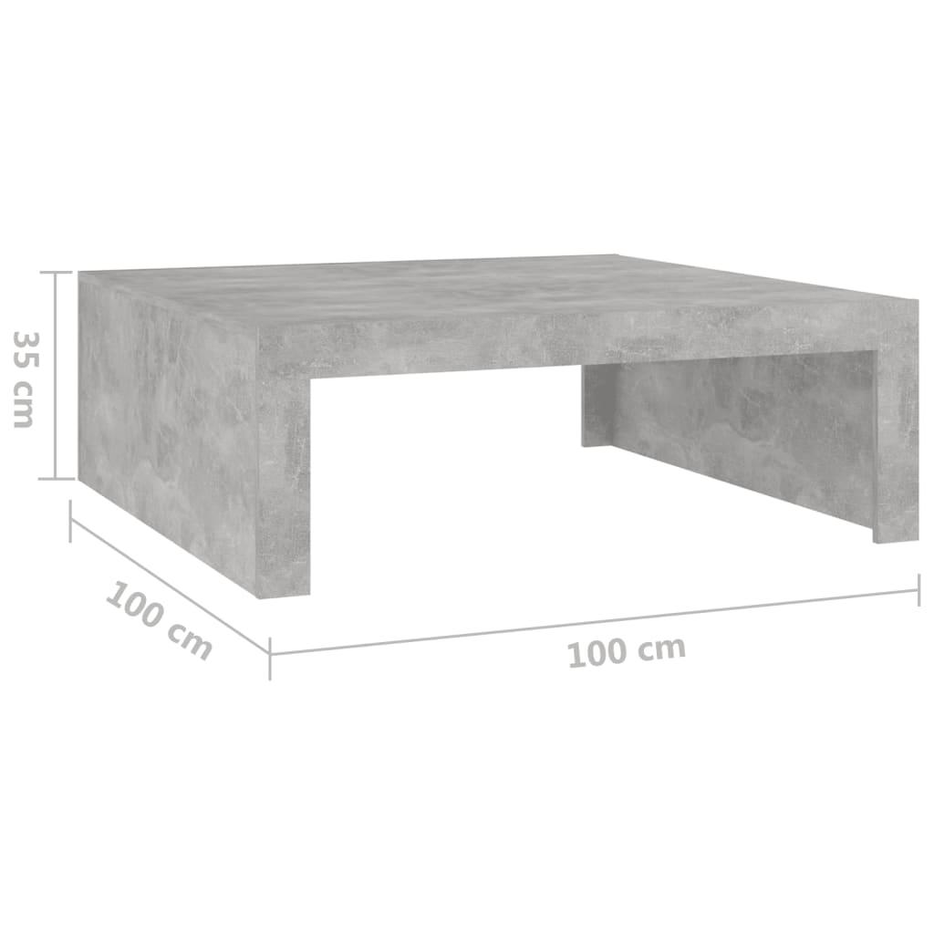 Stolik kawowy 100x100x35 cm z płyty wiórowej szarość betonu do salonu nr. 7