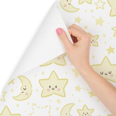Tapeta dla dzieci – Uśmiechnięte gwiazdki i księżyce 
