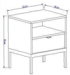 Szafka nocna stojąca AURA 50x35x22 cm stolik nocny do sypialni dąb cremona - Miniaturka zdjęcia nr 4