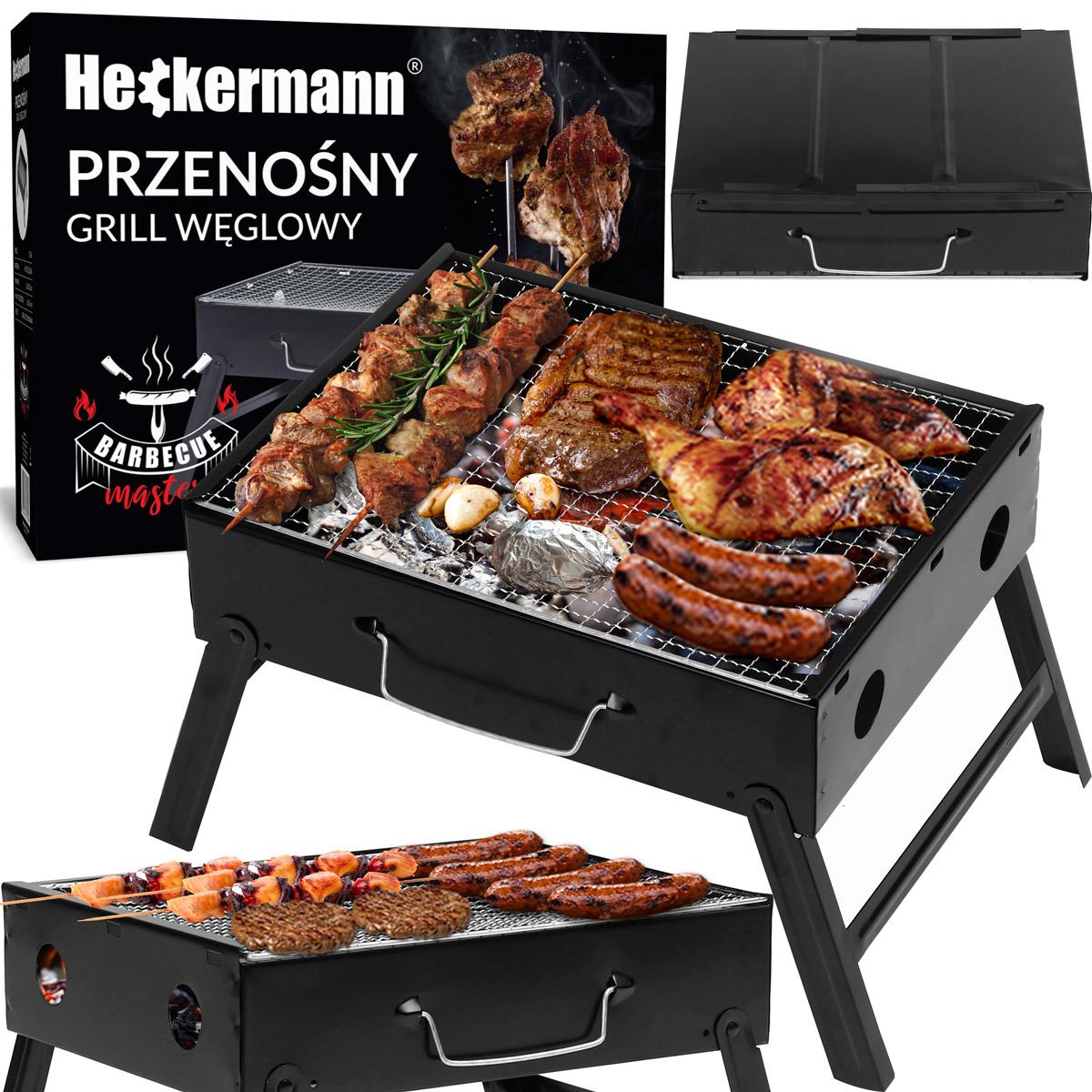 Grill węglowy turystyczny składany Heckermann® DS-06 do ogrodu 