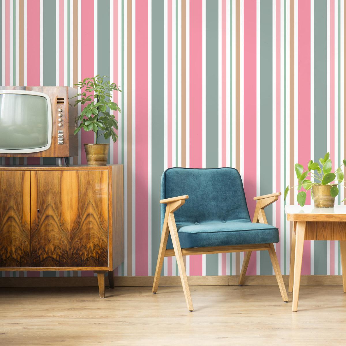 Tapeta nowoczesna w paski 3d do salonu, sypialni  nr. 4